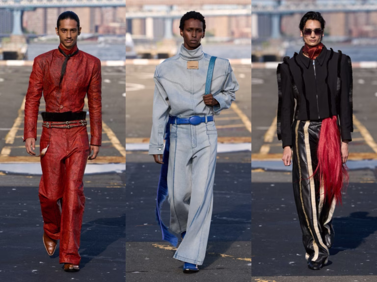 Three looks from Campillo’s Spring/Summer 2027 runway collection.
