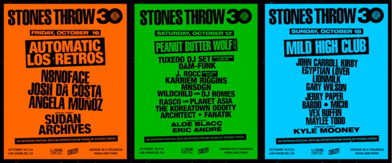 Stones Throw at 30 — official festival lineup artwork.